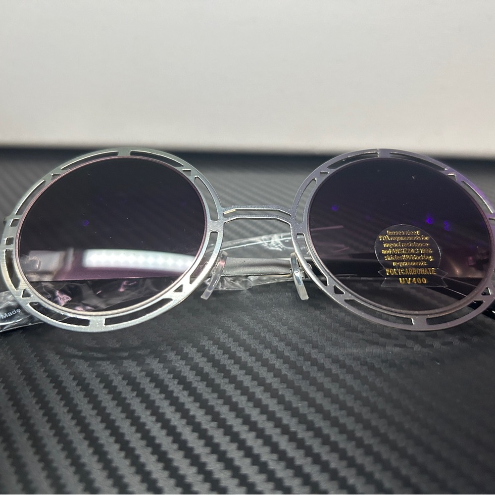 Steampunk/Cosplay Round Metallic Sunglasses